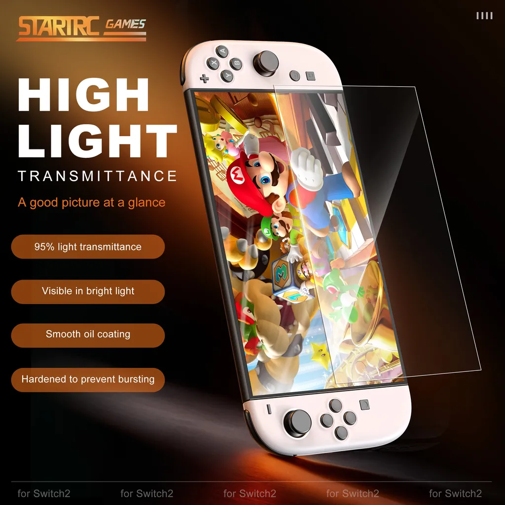 Switch 2 Screen Protector Glass 9H HD - Kit 3 Pack High Sensitivity - 3