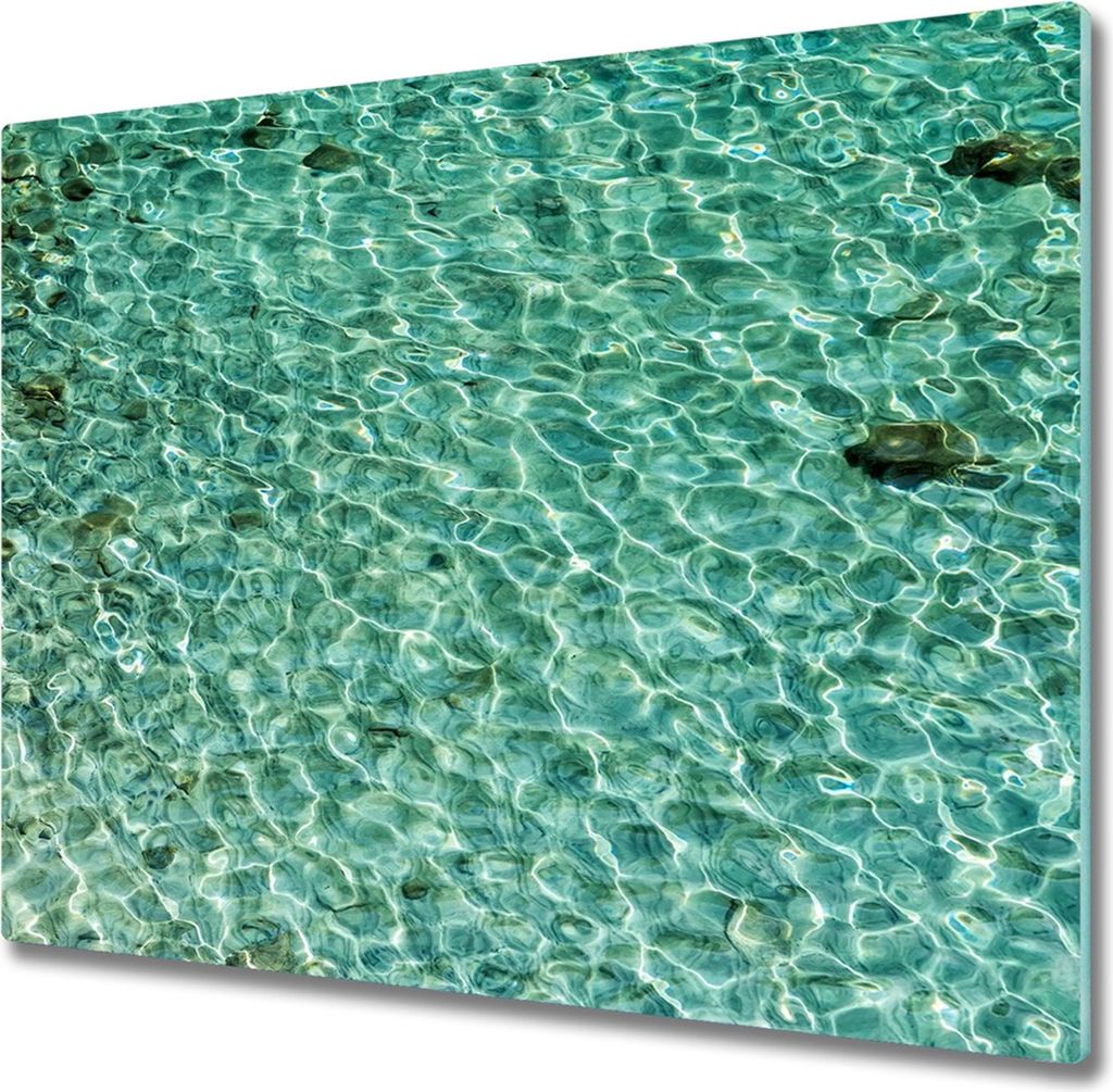 Glas Herdabdeckplatte 60x52 cm Spritzschutz Glasabdeckplatte Schneidebrett Transparentes Wasser