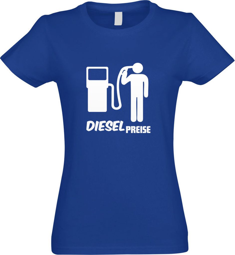 Kiwistar - T-Shirt tailliert - Damen - royal - Diesel Preise - mit Motiv Bedruckt - Funshirt Design - Sport - Freizeit - Damen - XL