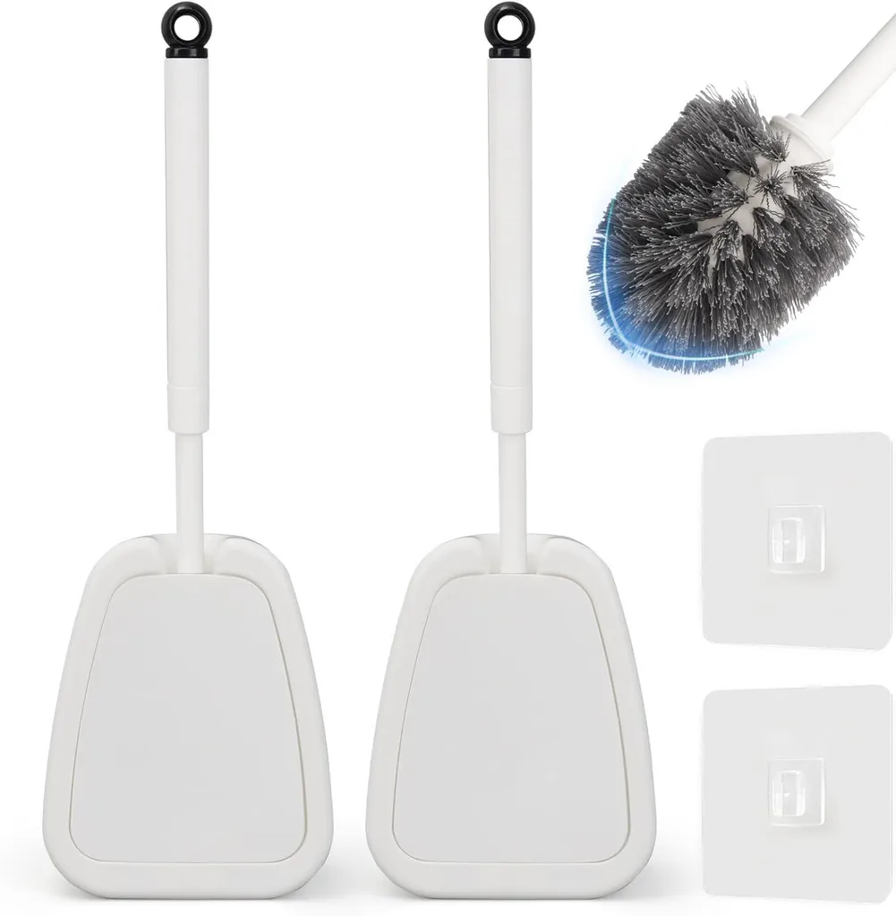 Brosse de toilettes hygiénique lot de 2 pour éliminer taches et tartre