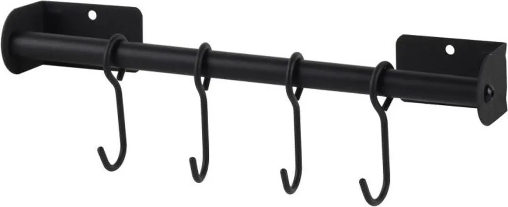 Porte-serviette Mural Noir Mat en Métal Robuste - Pack de 8 Unités Pro