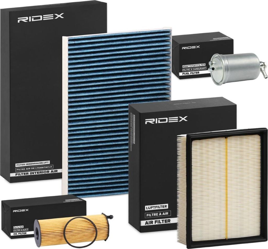 RIDEX Filterset Inspektionspaket Filtersatz für AUDI A4 Avant (8ED, B7) A4 Limousine (8EC, B7) A4 Cabrio (8H7, B6, 8HE, B7)