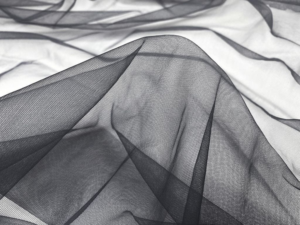 Tüll Stoff Meterware ca. 160 cm Breite, Anthrazit Produktbild 