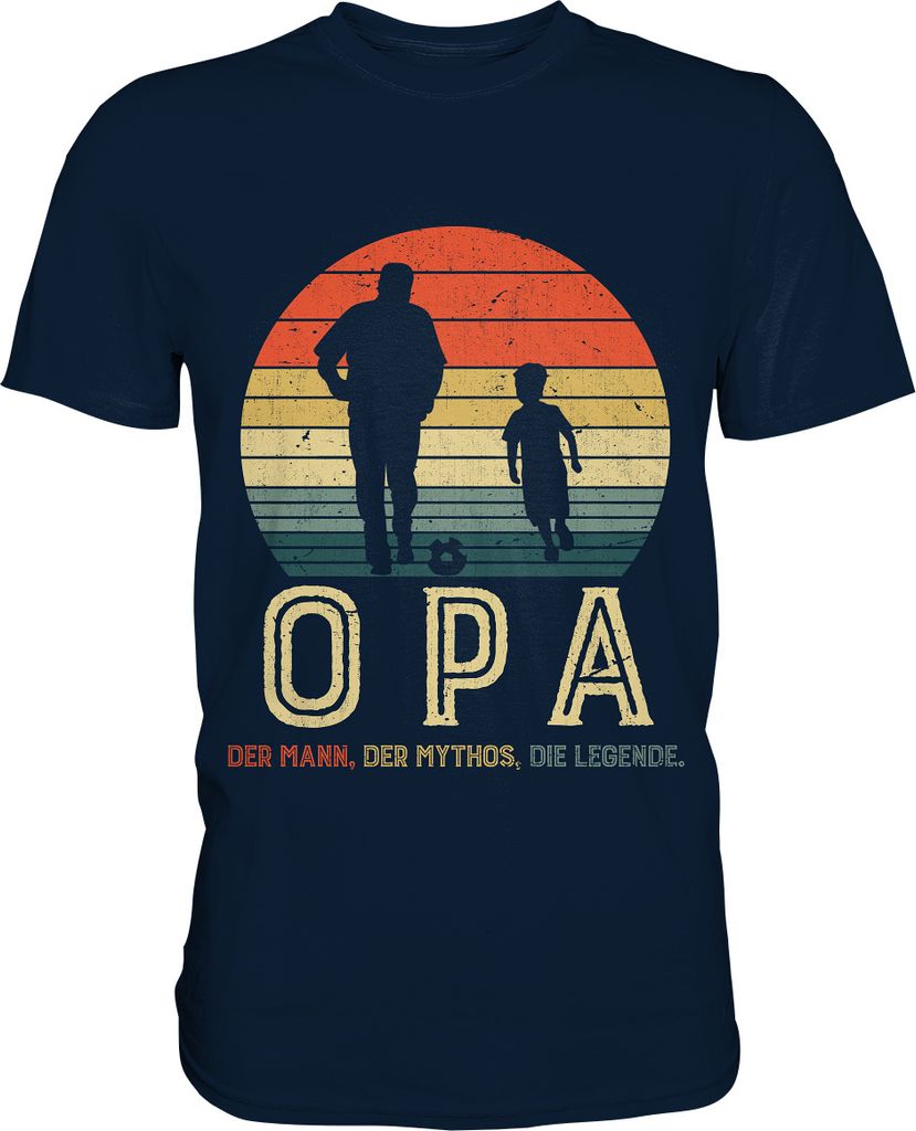 Opa und Enkel Fußball Herren Premium T-Shirt – Navy / 4XL Produktbild 
