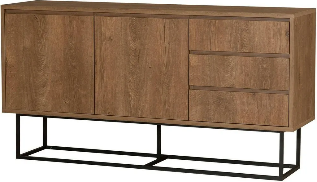 Console de Salon 140 cm Brun Noyer pour Décoration et Rangement Utile