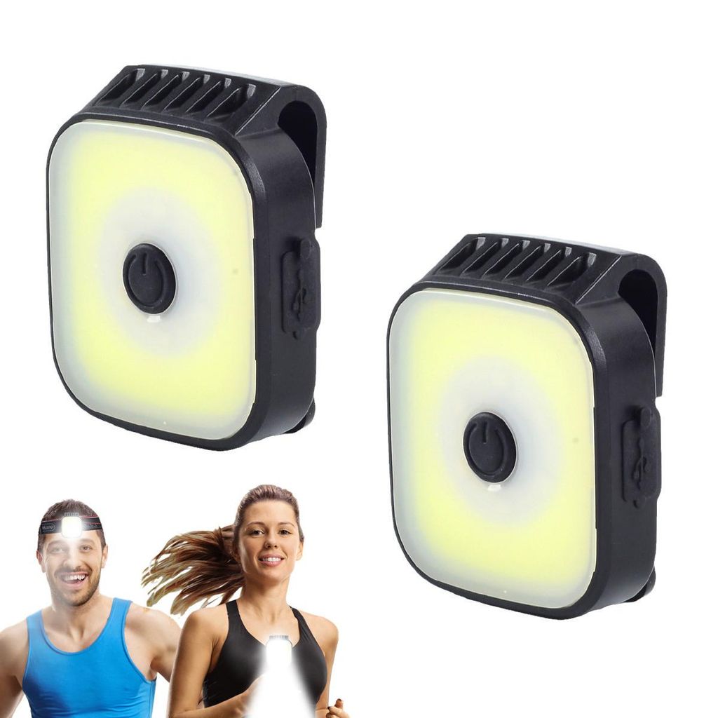 Lauflicht Joggen Clip USB, 2 Stück, Jogging Licht mit 4 Licht Modus, LED Clip Lampe Sicherheitslicht Für Joggen, Klettern, Läufer, Angeln, Camping
