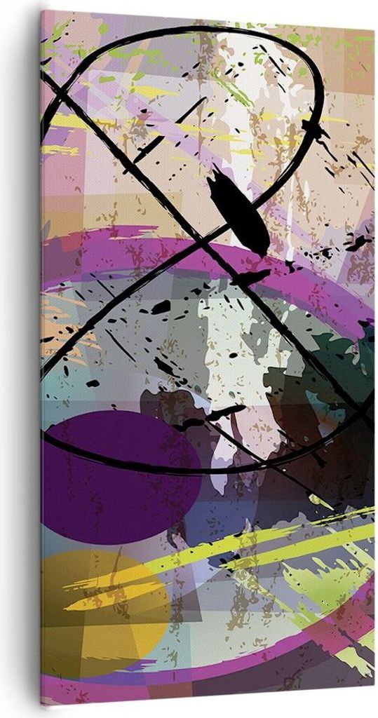 Bild auf Leinwand - Leinwandbild - Abstraktion modern - 65x120cm - Wand Bild - Wanddeko - Leinwanddruck - Bilder - Kunstdruck - Wanddekoration - Le...