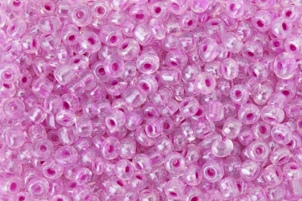 Meyco Rocailles Rainbow 2.5 mm Perlen 20 g Bunt Glasperlen Bastelperlen Pink