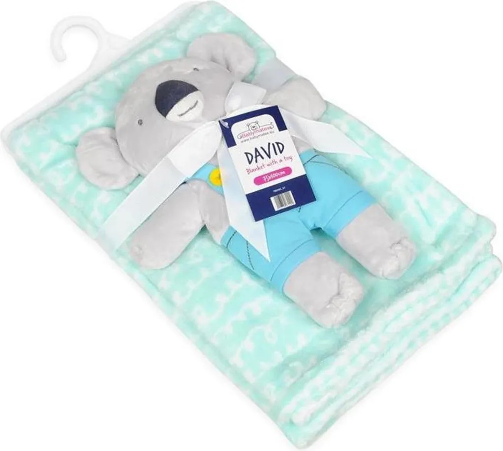 Couverture Koala Mint 75x100 cm BABYMATEX en microfibre ultra moelleuse