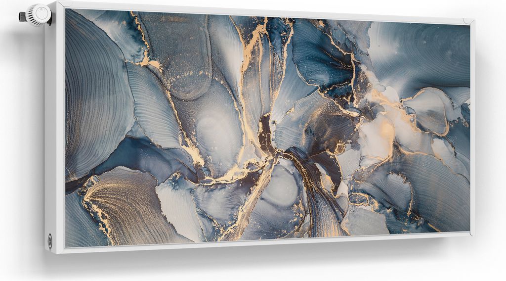 DEQORI Magnetmatte Heizung beschreibbar 120x60 cm 'Marmor-Farbspiel mit Gold' Magnetfolie