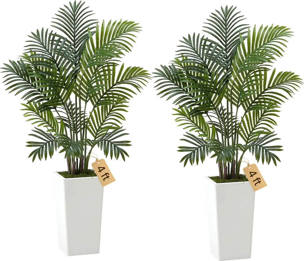 Palmier Artificiel Areca 1,2m : Verdure Sans Entretien - Pack de 2 Pots