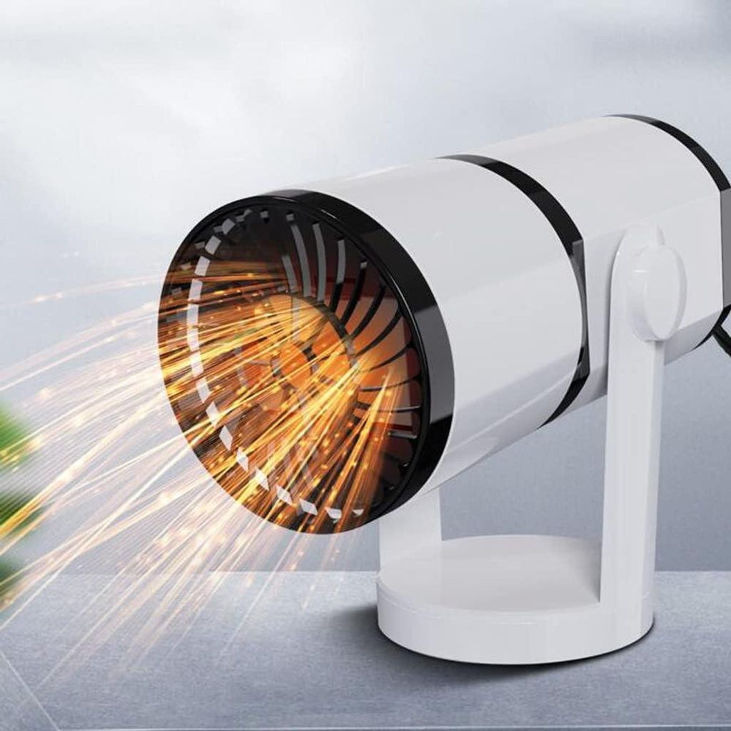 Tragbarer 12V-Autoheizer mit 360°-Drehfunktion, Scheibenheizung, Enteisungsfunktion und Luftentfeuchter für den Winter.