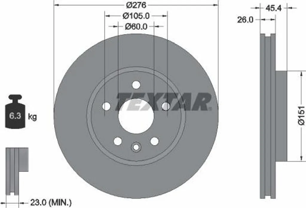 Remplacer vos disques de frein Opel Astra K avec Textar 92277103 OE