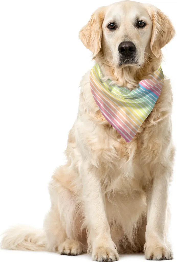 Bandana Cane ABAKUHAUS a Righe Pastello - 55x55 cm - Accessorio Chic
