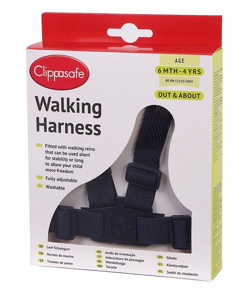 CLIPASAFE Kinderleine Navy, verstellbare Gurte, waschbar, für 6 Monate bis 4 Jahre