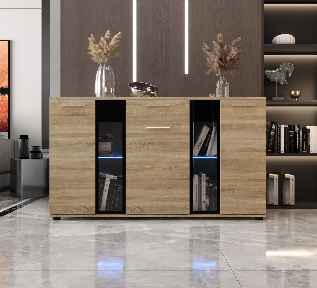 Kommode 140 cm Hellbraun Sonoma London LSK
