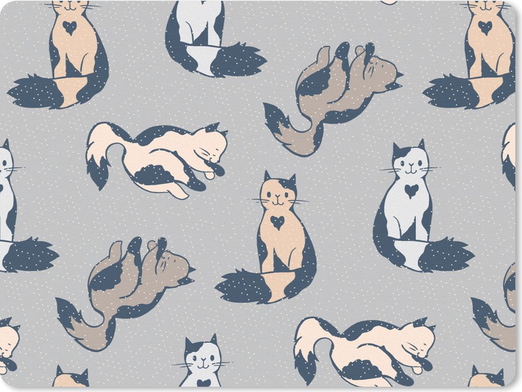 MuchoWow Mauspad Mousepad Muster - Katze - Herz - Jungen - Mädchen - Kinder - Kind 23x19 cm - Mousepads - Maus Mat - Pad - Mausunterlage - Schre...