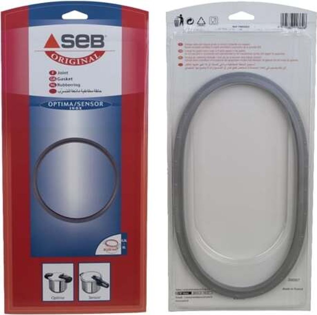 Two packages of a pressure cooker gasket are shown side-by-side.