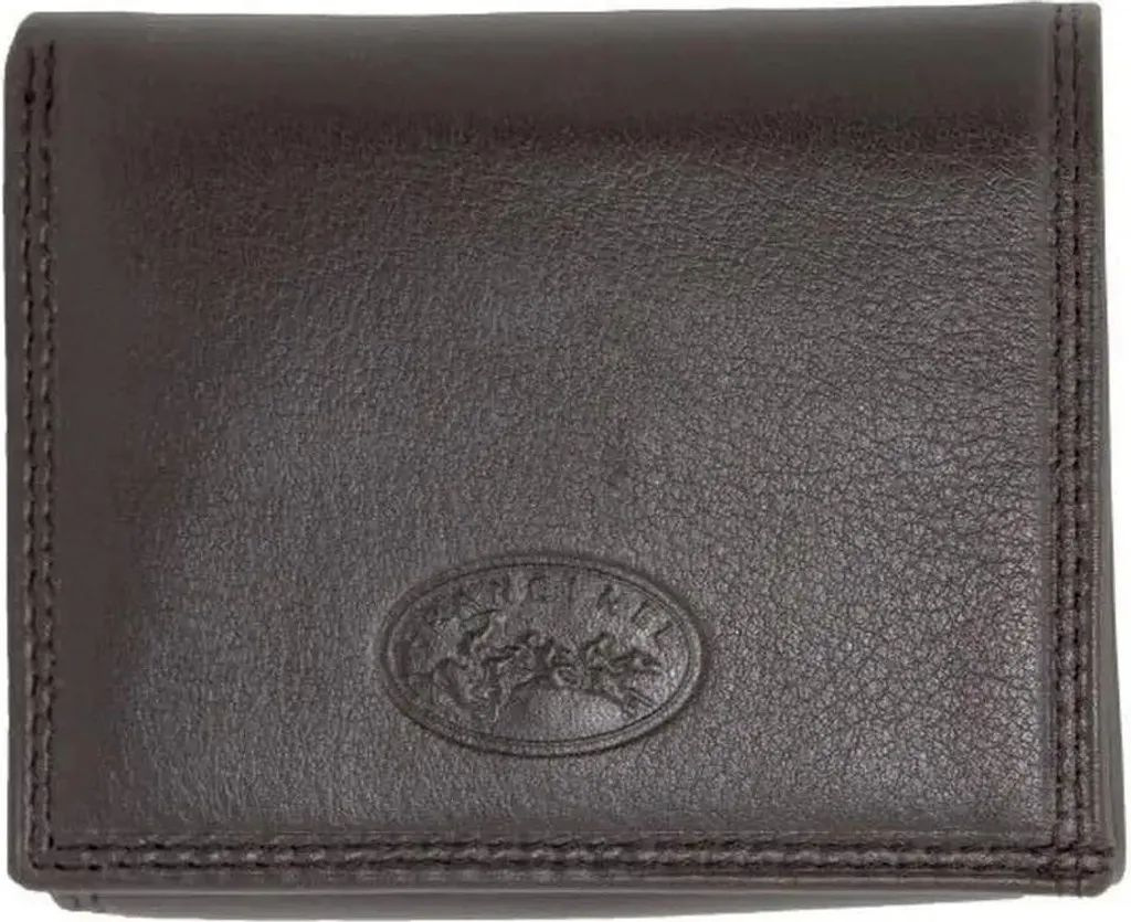 Petit Porte-monnaie Anti-Piratage Marron en Cuir Véritable Francinel
