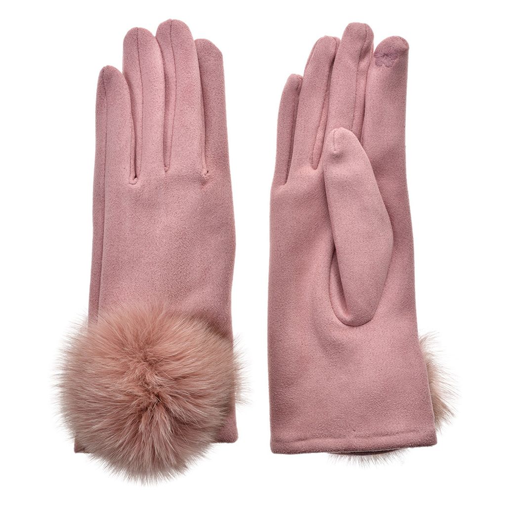 Clayre & Eef Winterhandschuhe 9x24 cm Rosa Polyester