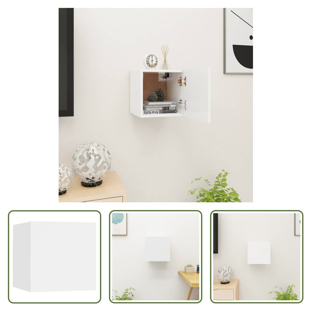 The Living Store TV-Wandschrank Weiß 30,5x30x30 cm Produktbild 