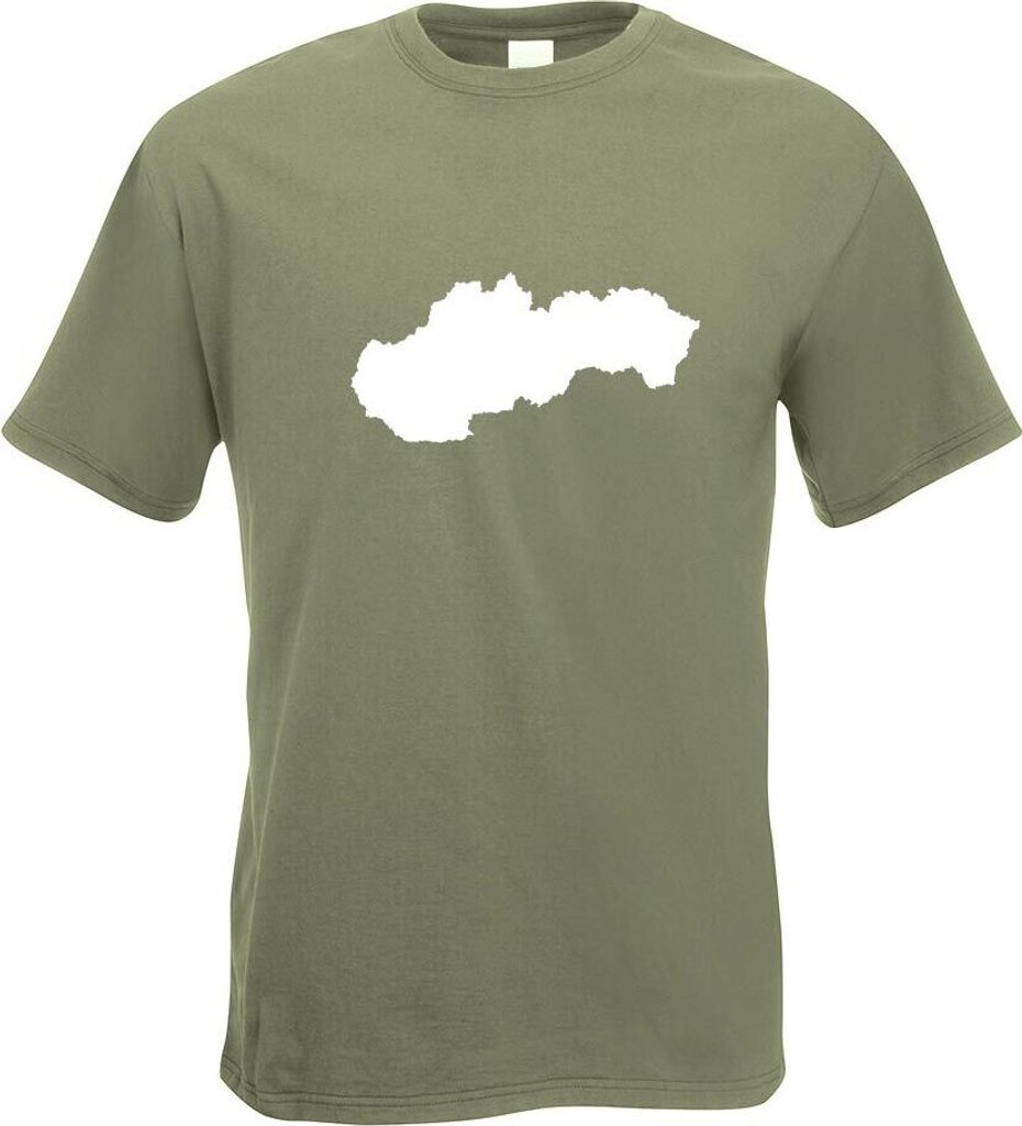 Kiwistar - T-Shirt - Olive - Slowakei Umriss Kontur Herren Funshirt Bedruckt Design Sprüche Spruch Motive - mit Motiv Bedruckt - Funshirt Design -...