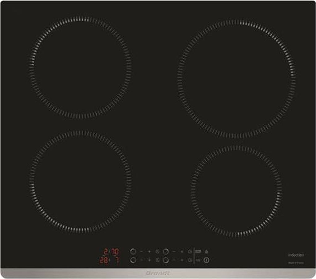 Table de cuisson induction 60cm 4 feux 7400w noir - Brandt Image du produit 