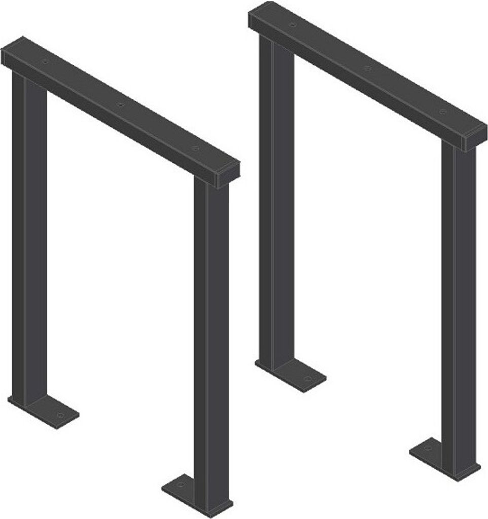 Bankbeine 2stk. 29x40cm, Farbe: schwarz pulverbeschichtet Produktbild 