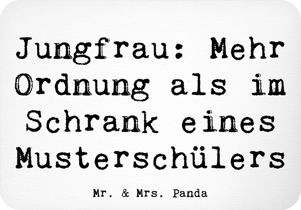 Mr. & Mrs. Panda magnet Spruch Jungfrau Ordnung - Weiß - Geschenk, zettelhalter, Tierkreiszeichen, Detailorientierung, Sternzeichen, Kühlschrankm...