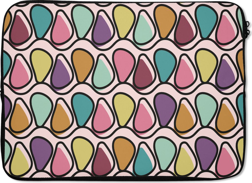 MuchoWow Laptop Hülle 13 Zoll Muster - Oval - Pastell Laptoptasche - Laptophülle - Sleeve - Rundumschutz