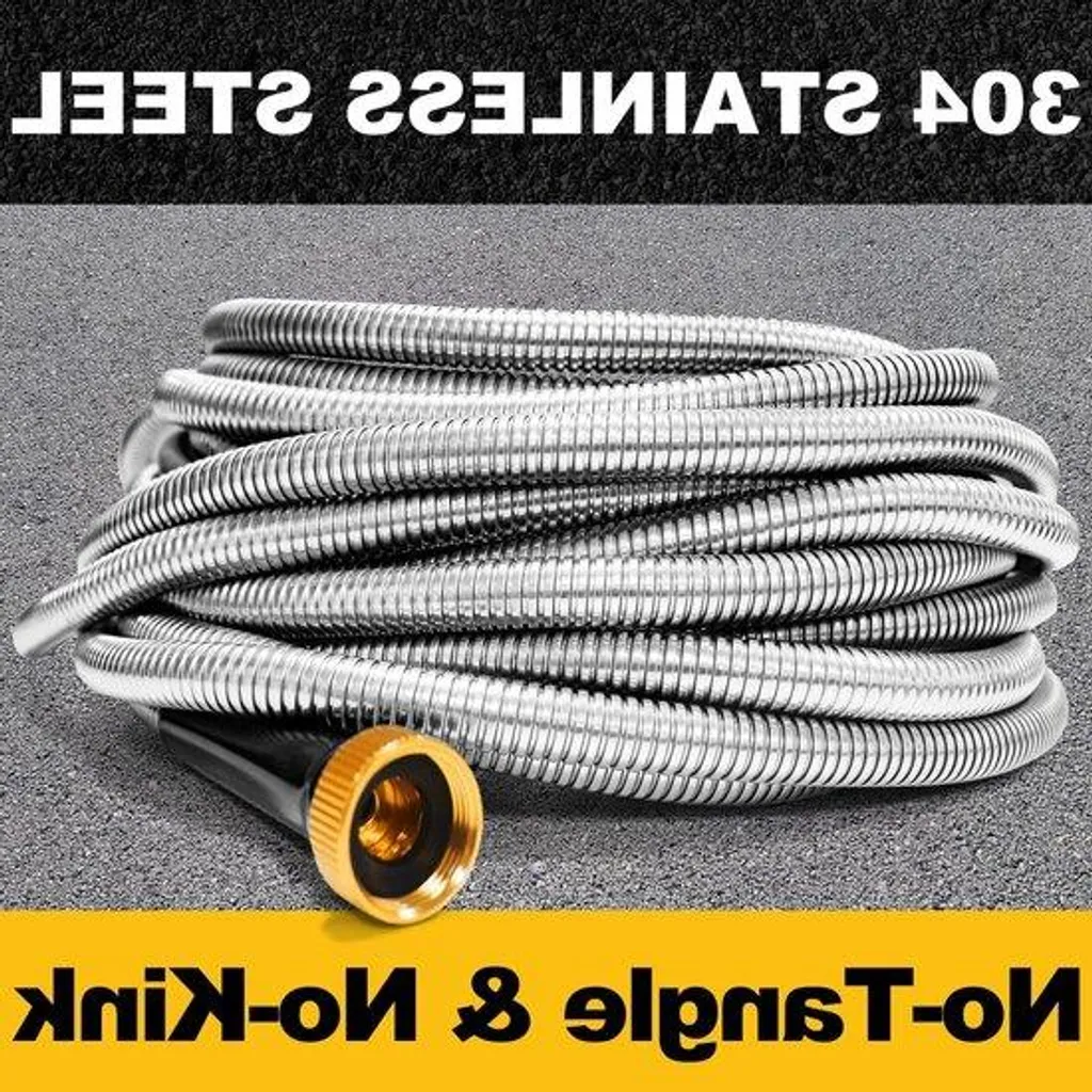 Tuyau d'arrosage 30m anti-fuite en acier inoxydable et pistolet 10 modes