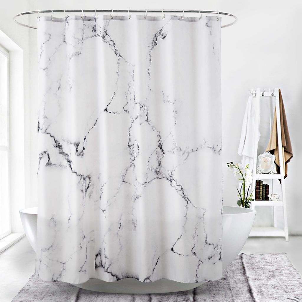 180x180cm Duschvorhang-Badewannenvorhang-Kunststoff & Textil &12 Stück Haken 