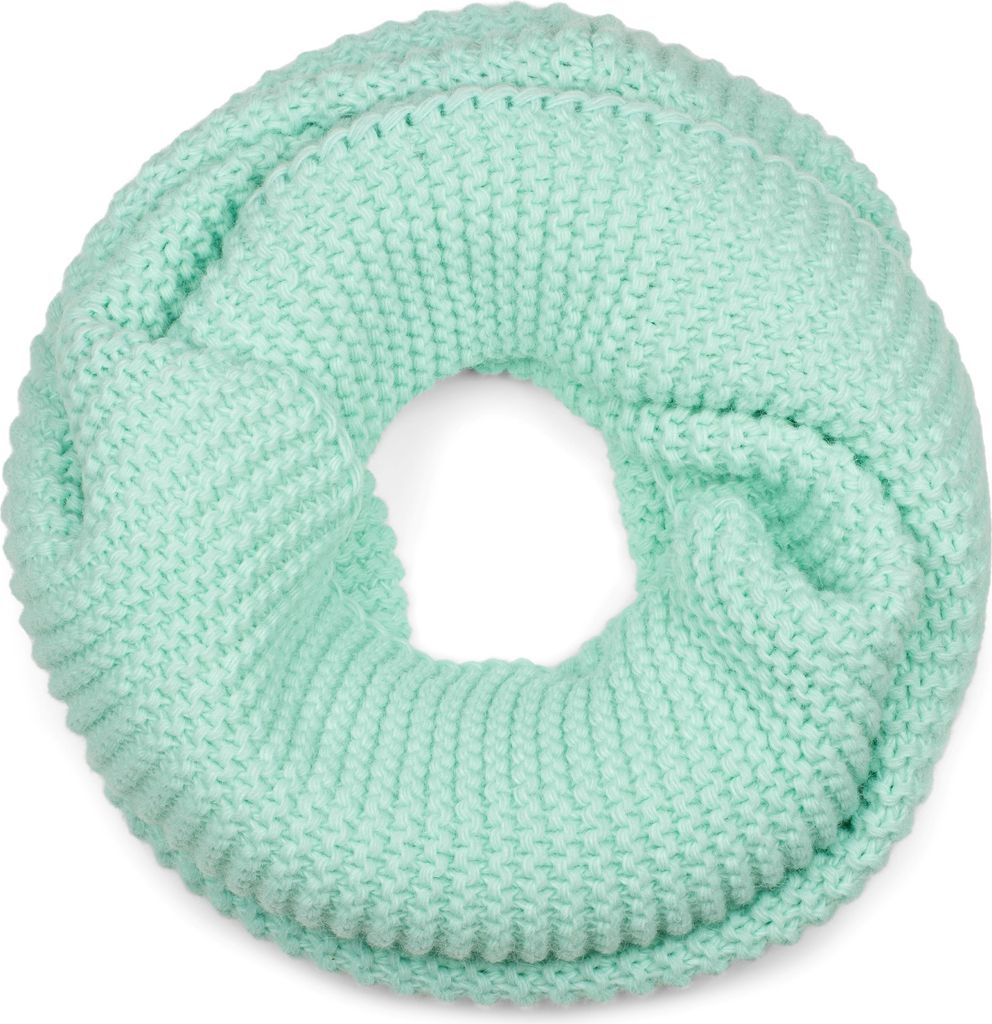 styleBREAKER Damen Strick Loop Schal Einfarbig mit Linksstrick Muster, warmer Winter Strickschal, Schlauchschal 01018166