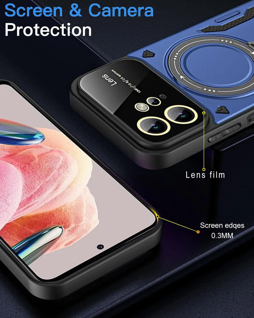 Custodia SEAHAI Per Xiaomi Redmi Note 12S 4G, Antiurto Con Supporto Pieghevole Nascosto, Robust Case Verde