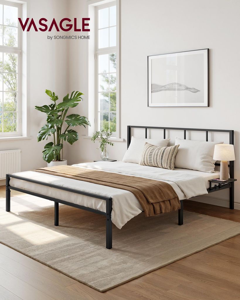 VASAGLE Doppelbettgestell, 160 x 200 cm, Metallbett, mit Produktbild  KI-generiertes Bild