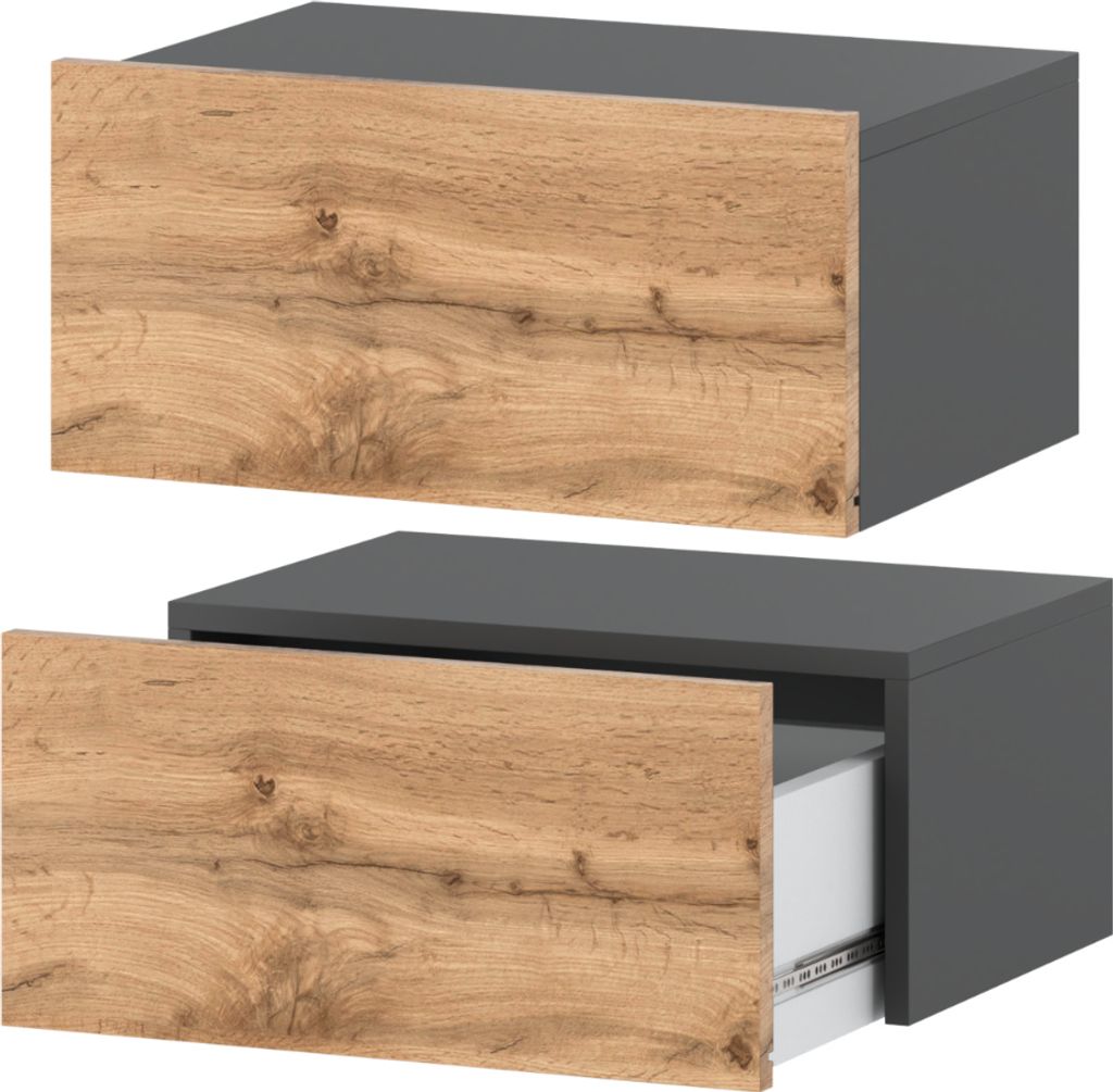 Nachttisch Hängend 2er SET - Nachttischschrank Wandmontage Produktbild 