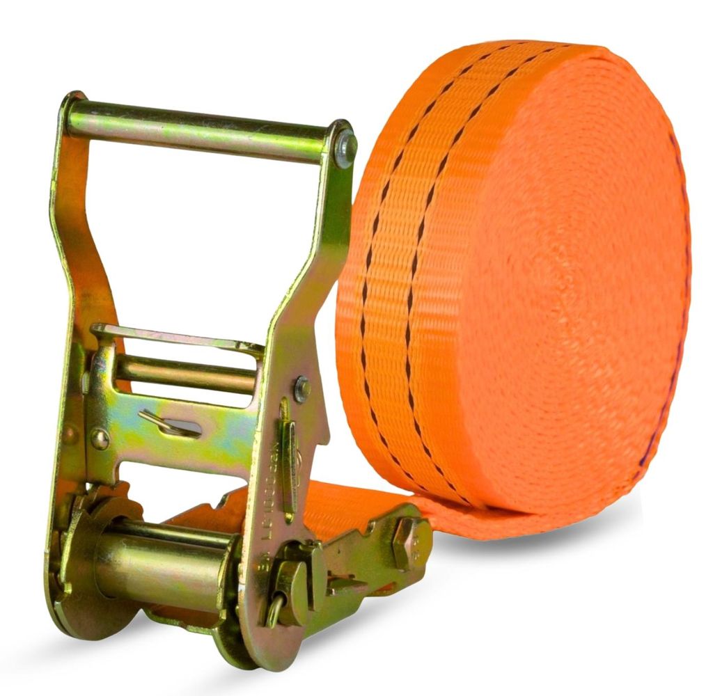 Safetytex 1x Spanngurt 6 Meter 35mm 2000kg einteilig LKW Anhänger Zurrgurt orange