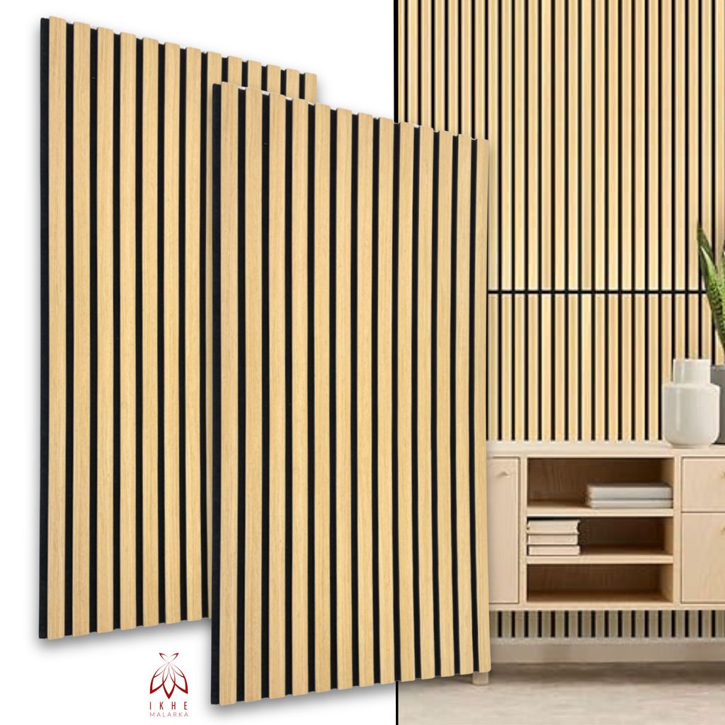 Akustikpaneele 3D Lamellen MDF mit Filz 1040x520x15mm – 2 Stück (1,08m²) | Schallabsorbierend & dekorativ | Holzoptik Wandverkleidung 11000D