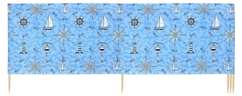 Ladeheid Strand Windschutz Sichtschutz LAEX001 (Marine-64, Produktbild 