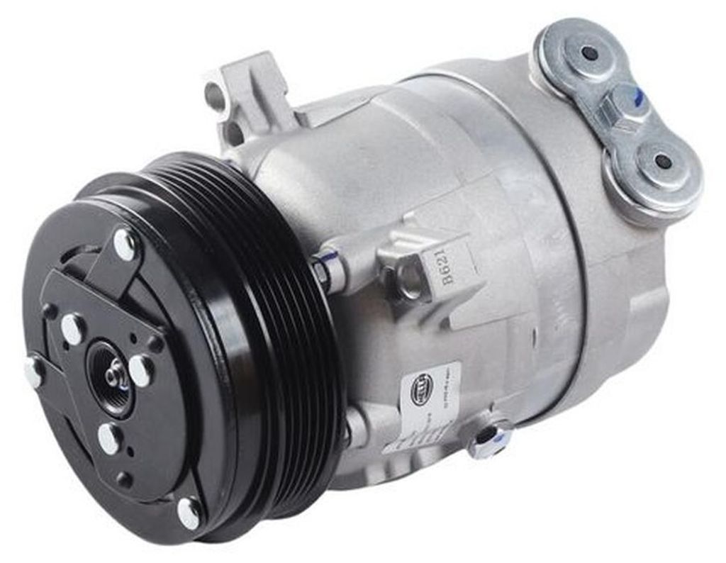 Klimakompressor 12 V Ø 126 mm HELLA Thermo-Expertise passend für u.a. OPEL OMEGA
