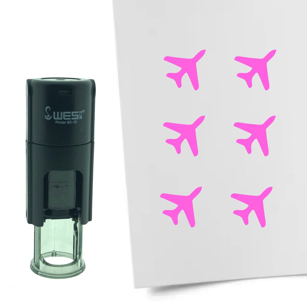 CombiCraft Selbstfärbender Stempel 'Flugzeug' in der Farbe Pink, Ø10mm