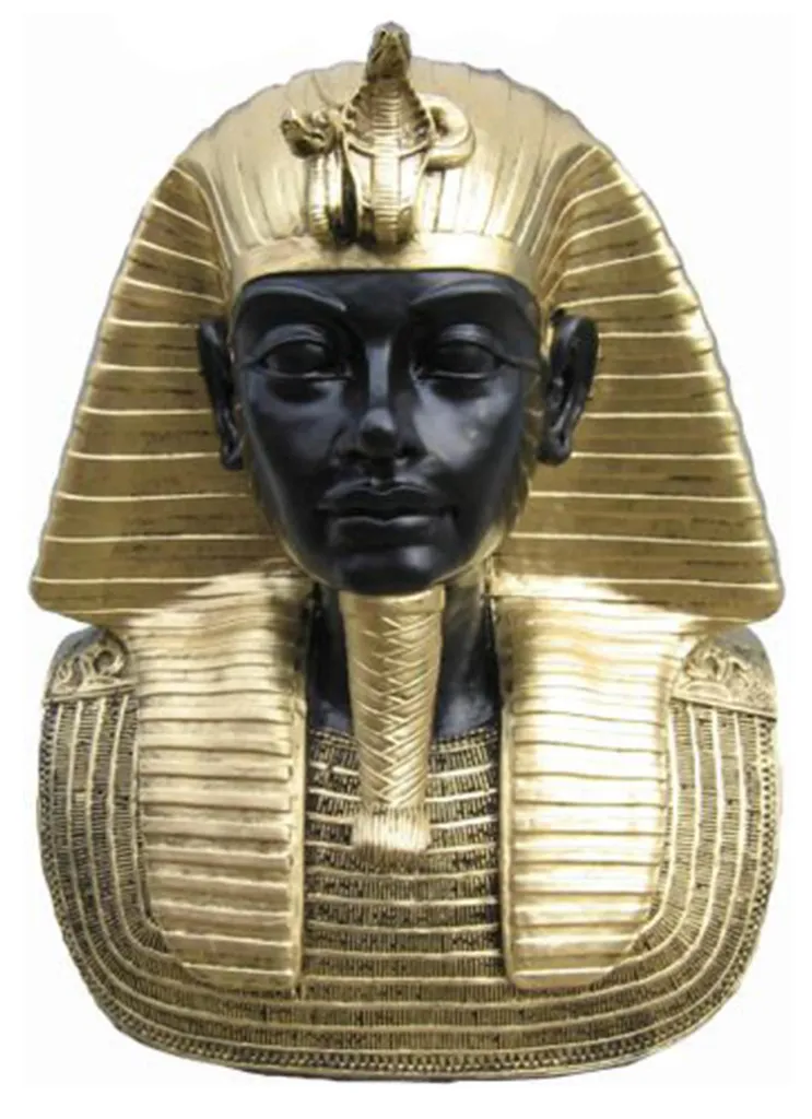 Buste de Pharaon Égyptien en Plastique - Statue Déco Hauteur 29 cm