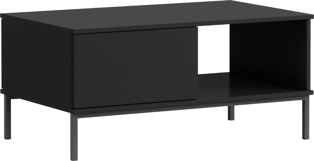 Couchtisch Sofatisch Kaffeetisch QUERTY QT02 schwarz mit Schublade