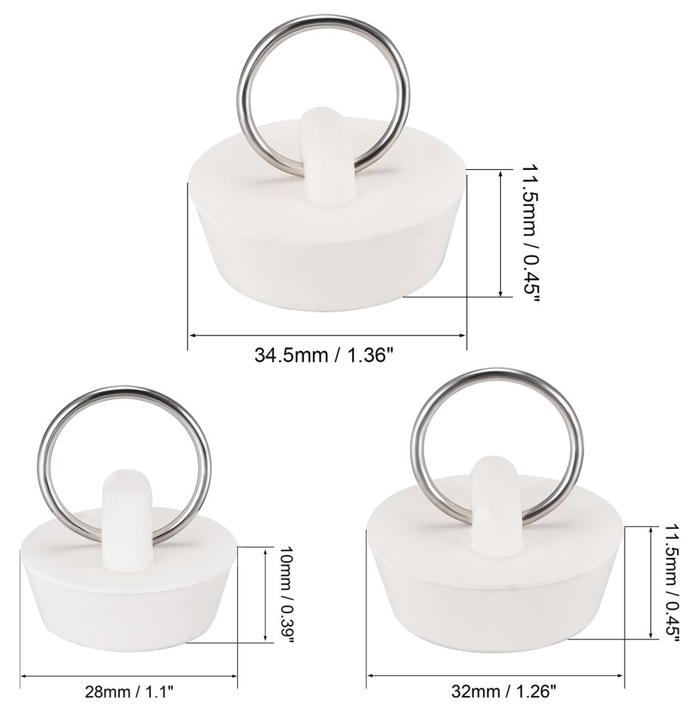 Abflussstopfen, 3 Gr??en Gummistopfen fš¹r Spš¹le 23mm/26,5mm/29mm mit Aufh?ngering fš¹r Badewanne, Kš¹che und Badezimmer 1Set (3 Stš¹ck)