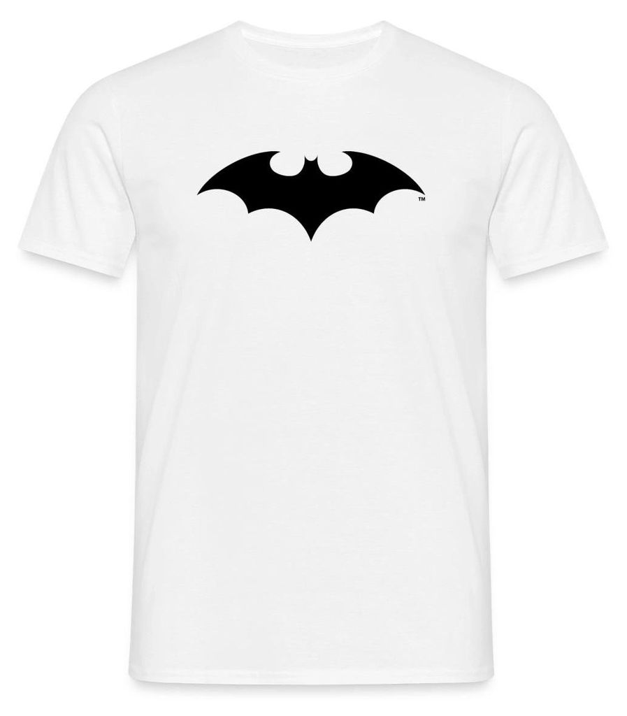 Spreadshirt DC Comics Batman Logo Klassisch Männer T-Shirt, L, Weiß