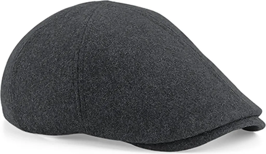 Flat Cap Beechfield B623 Melton Wool Ivy - Grigio Antracite