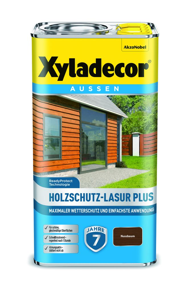 Xyladecor Holzschutz-Lasur Plus, Nussbaum, 4 l - Maximaler Produktbild 