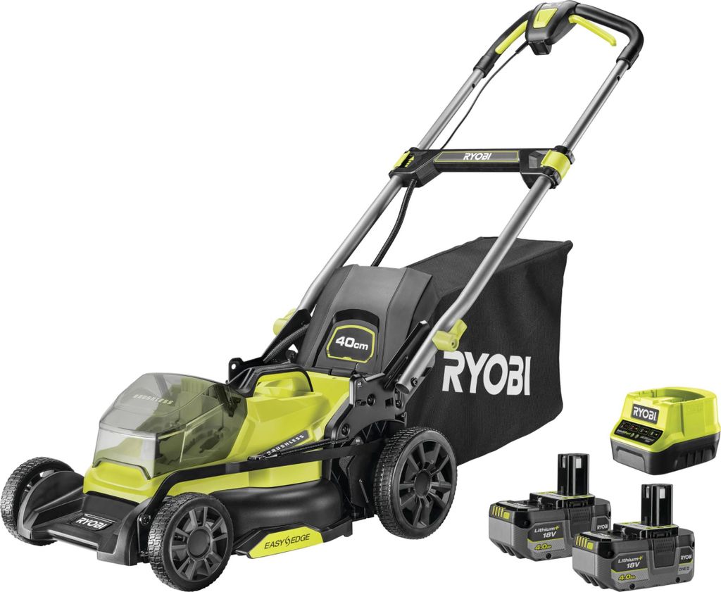 Ryobi RY18LMX40C-240 Rasenmäher-Akku, 18 V, 40 cm, 50 l, Mulchen, 2 x 4,0 Ah