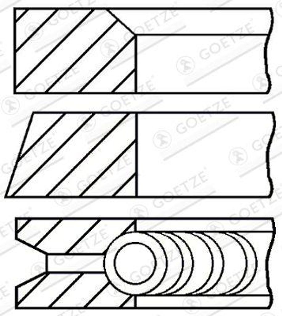 GOETZE ENGINE 08-228400-00 Kolbenringsatz OE 13011657670 kompatibel mit GLK-Klasse, Golf V, Accent