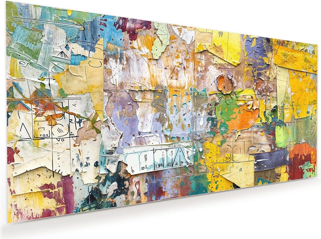 Glasbild 80x40cm in XXL für Wohnzimmer, Schlafzimmer Motiv Abstrakte Kunst